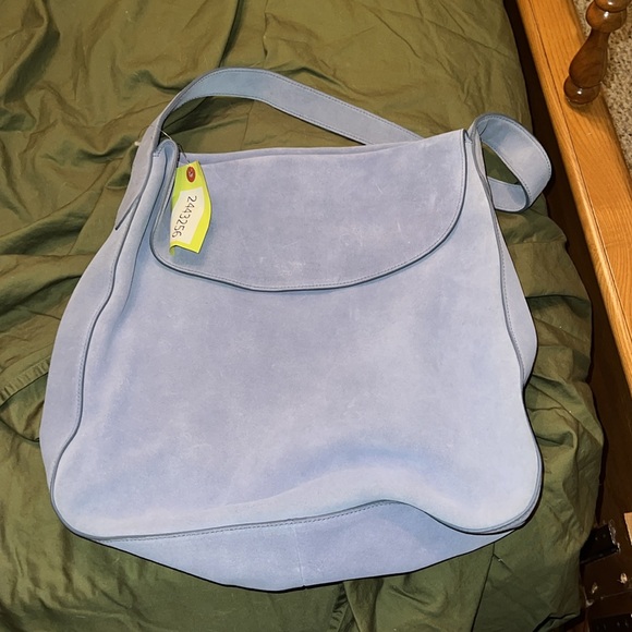 Prada Hand Bag Blue Suede Leather 2443256 - Picture 14 of 16